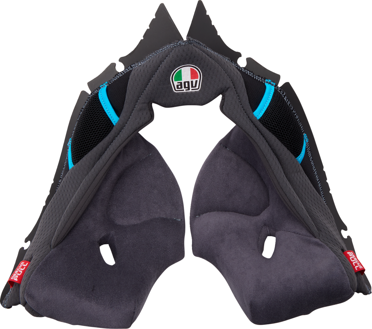 AGV Pista GP RR Cheek Pads - Gray/Cyan, 2XL - Part 201850005623G2X