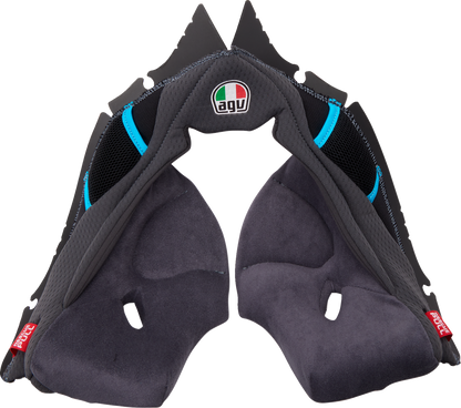 AGV Pista GP RR Cheek Pads - Gray/Cyan, 2XL - Part 201850005623G2X