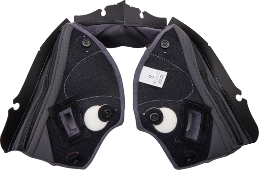 Gray and yellow AGV Pista GP RR helmet cheek pads in XL size, designed for model 2018500056499XL, motorcycle helmet accessories.