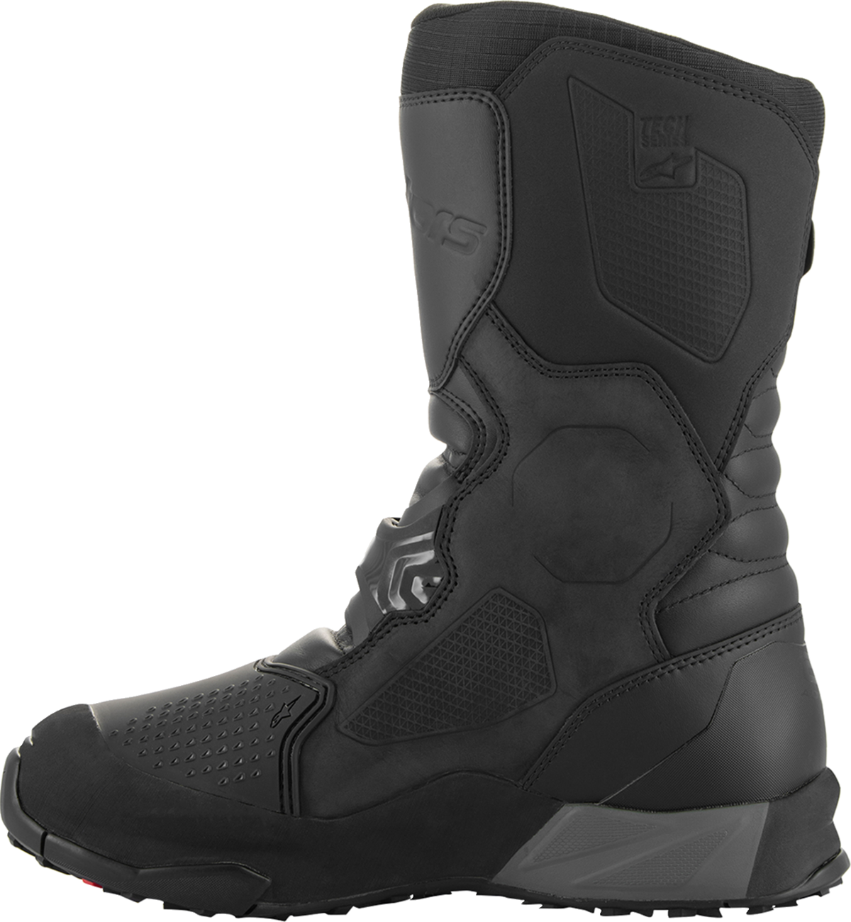 Alpinestars XT-8 Gore-Tex adventure enduro boots in black, US 7.5 / EU 41, showcasing rugged motorcycle riding footwear