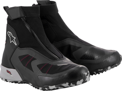 Alpinestars CR-8 Gore-Tex® riding shoes in black, grey, and red with US size 10, featuring durable design and waterproof material.