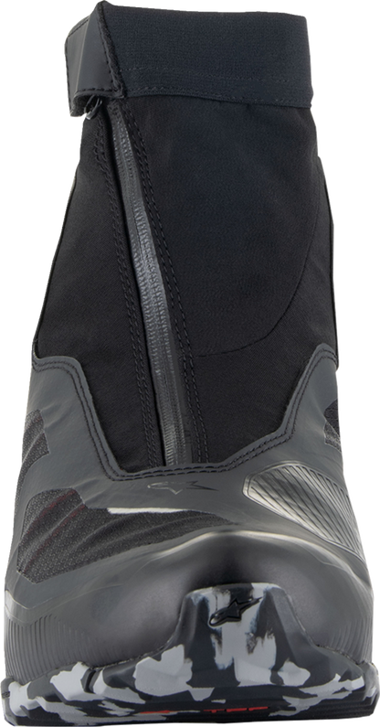 Alpinestars CR-8 Gore-Tex® riding shoes in black, grey, and red with US size 10, featuring protective design for motorcycling.