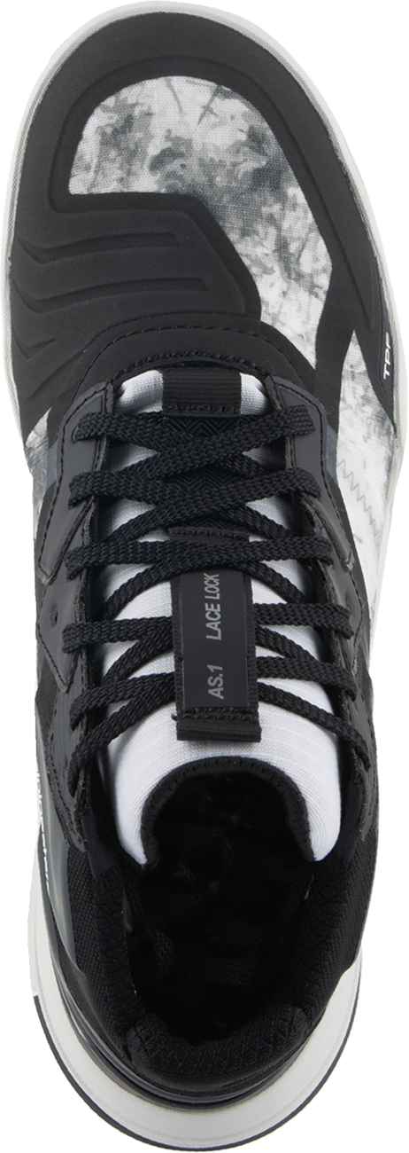 Alpinestars Speedflight performance riding shoes in black, gray, and white for men US 10, featuring sporty design and durable material.