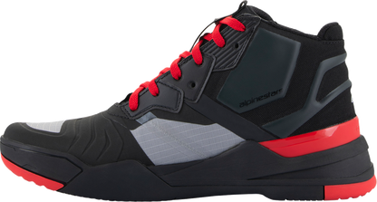 Alpinestars Speedflight performance riding shoes in black, red, and white with US 9 size, designed for motorcycle riding.