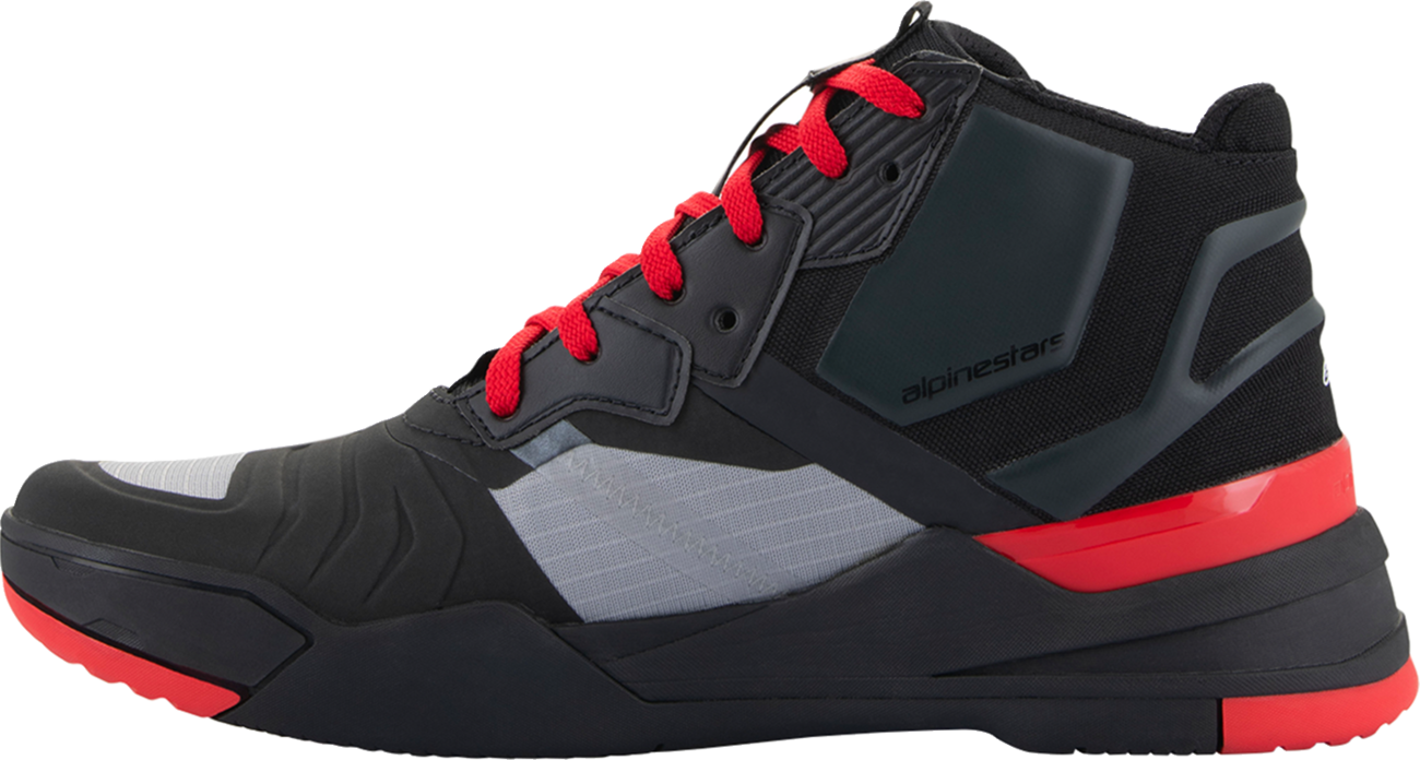 Alpinestars Speedflight performance riding shoes in black, red, and white color, size US 11.5, EU 45, designed for motorcycle riding.