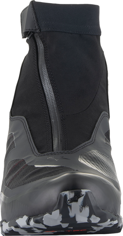 Alpinestars CR-8 Gore-Tex® riding shoes in black, grey, and blue, US size 12, showing the sporty design and durable materials.