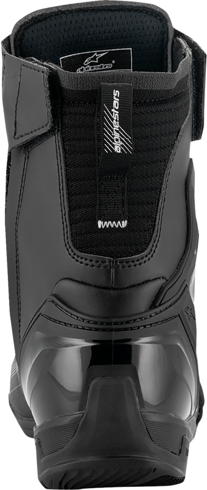 Alpinestars Superfaster Shoe in black, gray, and red, US size 8, showing the sporty design and branding details.