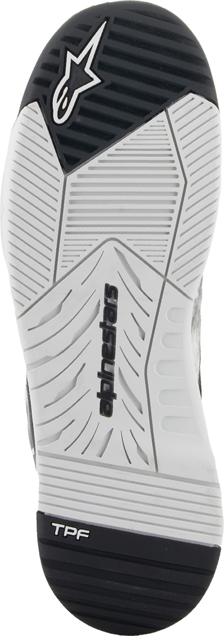 Alpinestars Speedflight men's riding shoes in black, gray, and white with protective design and sporty look.