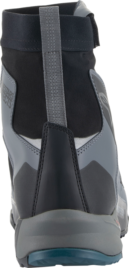Alpinestars CR-8 Gore-Tex® riding shoes in black, grey, and blue, US 10.5 / EU 43.5, showing the sporty design and durable materials.