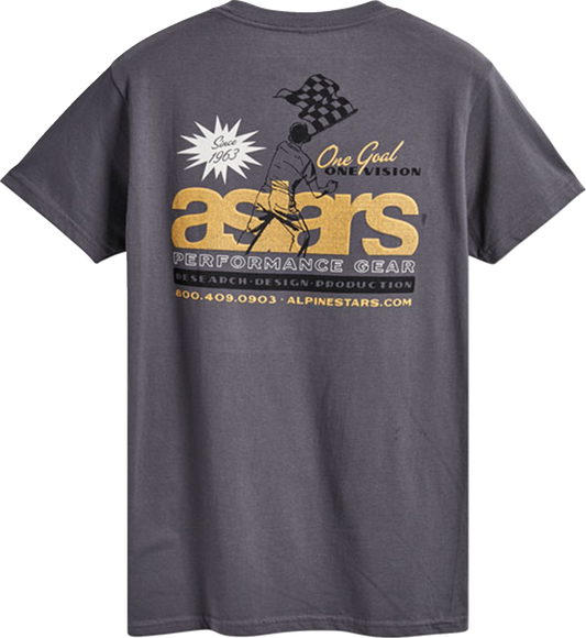 Alpinestars flagged T-shirt in charcoal, 2XL size, featuring the ALPINESTARS logo and design on the front.