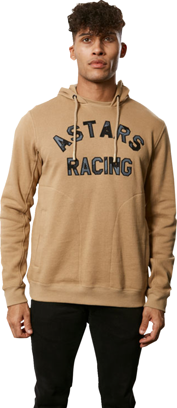 Alpinestars Assured Hoodie in sand color, medium size, featuring a comfortable fit and branded logo on the front.