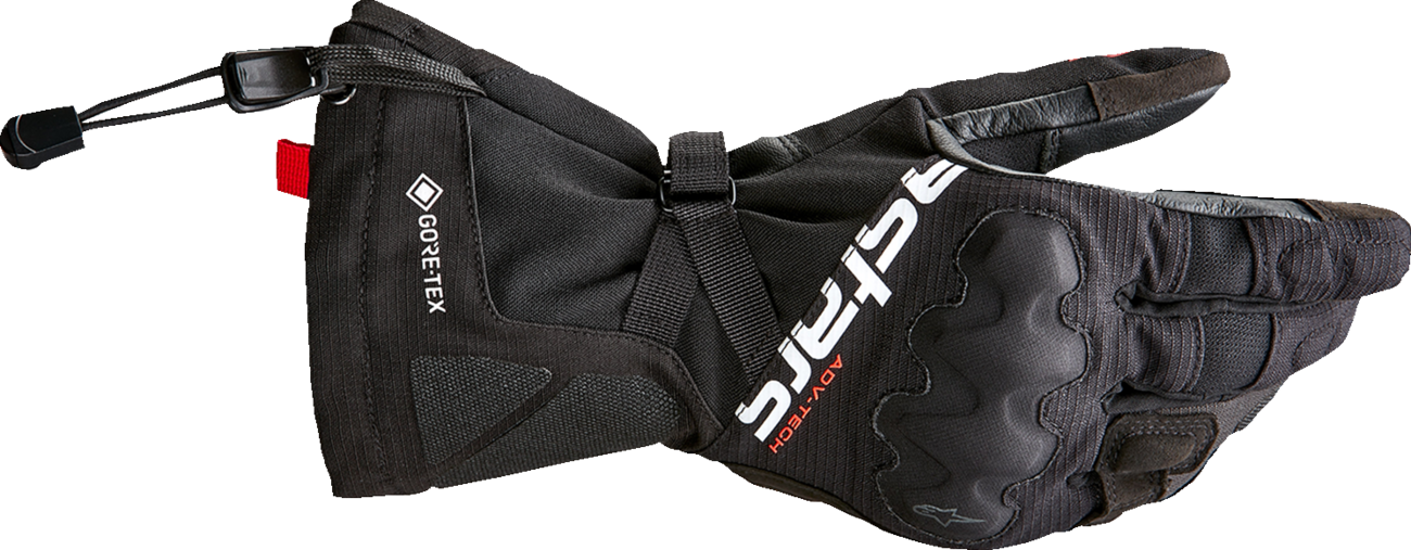Alpinestars XT-5 Gore-Tex® adventure riding gloves in black, size 2XL, with rugged design and reinforced knuckles for long-range riding.