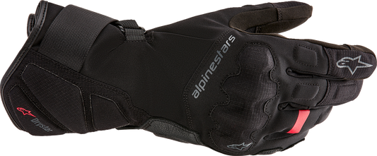 Alpinestars W-7 V2 Drystar® winter motorcycle gloves in black, XL size, showing the gloves with textured grip and protective features.