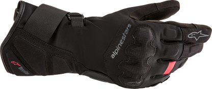 Alpinestars Stella Tourer W-7 V2 Drystar winter gloves in black, medium size, showing reinforced palms and textured grip.