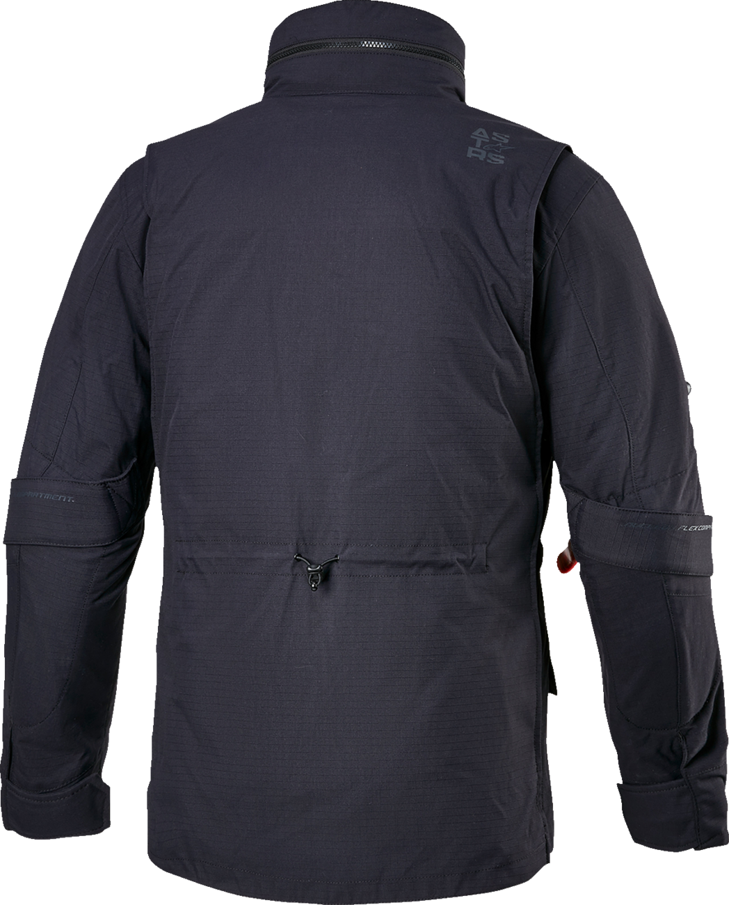 Alpinestars MSE Field Jacket in black, 4XL, waterproof streetwear for riders, shown with front view and zippered pockets.