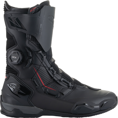 Alpinestars SP-X Boa Boots in black, EU size 42, featuring a sleek design with protective features and adjustable Boa lacing system.