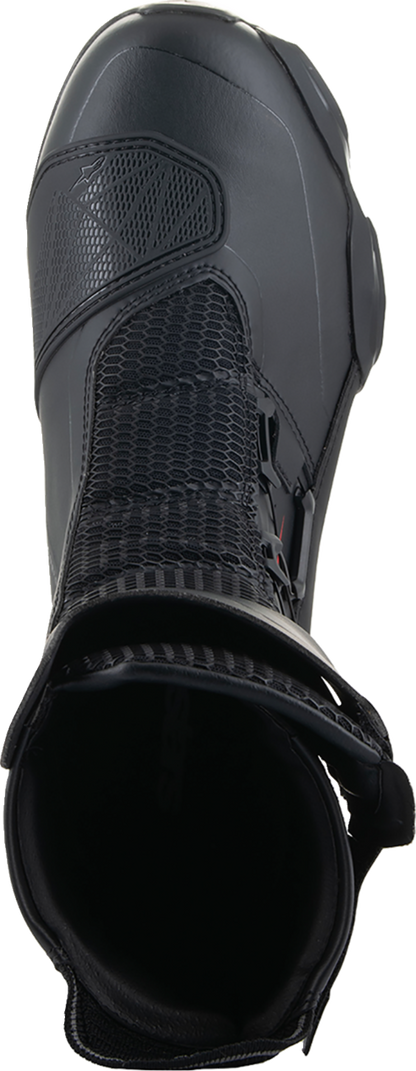 Alpinestars SP-X Boa motorcycle boots in black, EU size 42, with protective design and adjustable closure system.