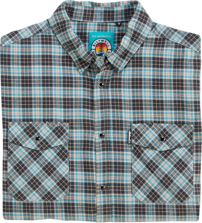 Bill's Exhausts BILTWELL Pacific Flannel Shirt 2XL in classic plaid pattern, soft cotton fabric, long sleeves, and button-up front.