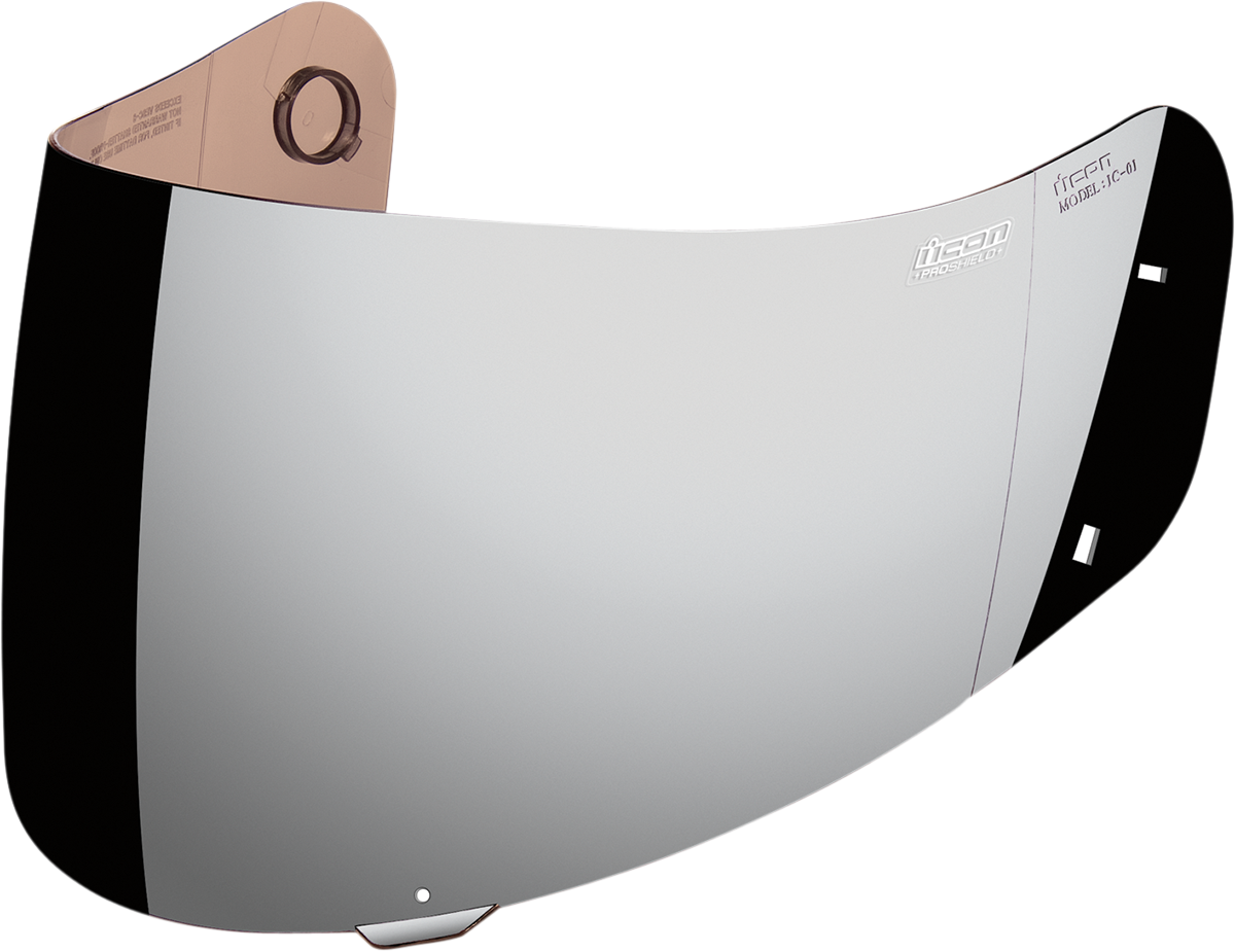 Bill's Exhausts ICON Proshield™ RST Silver helmet part, clear face shield with silver tint for motorcycle helmets.