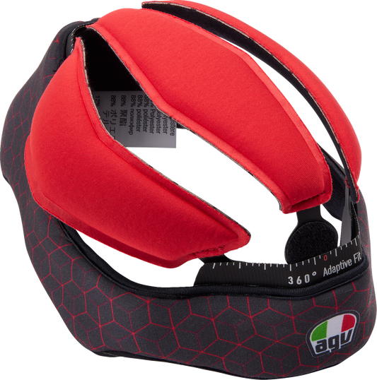 AGV Pista GP RR helmet liner in black and red, 2XL size, designed for high-performance motorcycle helmets.