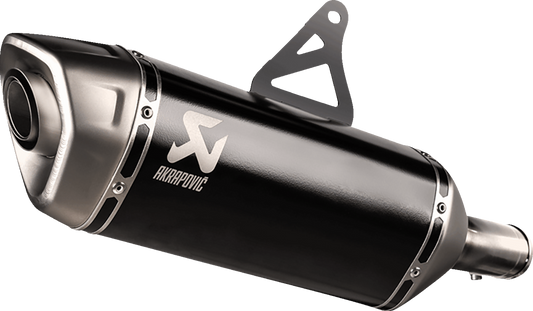AKRAPOVIC slip-on titanium black muffler for Honda XL750 Transalp motorcycle, featuring sleek design and high-performance exhaust system.