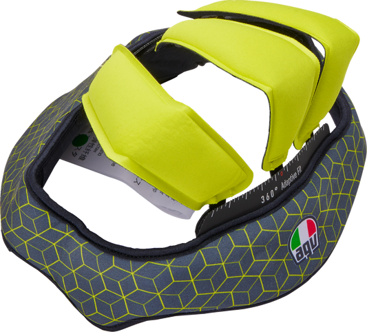 AGV Pista GP RR helmet replacement liner in gray and yellow, XL size, for helmet interior comfort and fit.