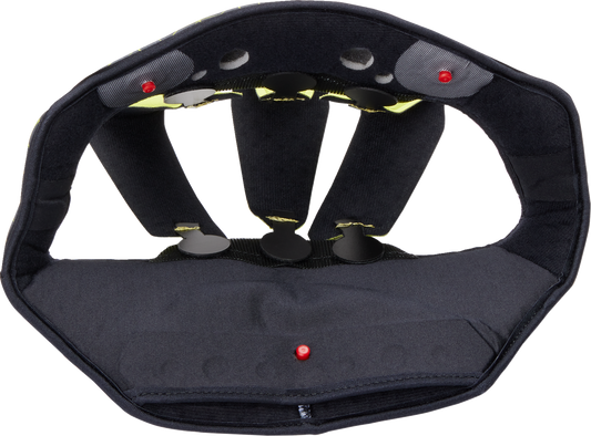 Gray and yellow AGV Pista GP RR helmet liner in 2XL size, designed for helmet comfort and fit.