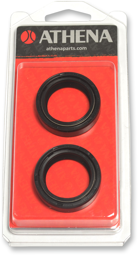 Parts Unlimited front fork seals for motorcycles, 43mm ID x 54mm OD x 11mm thickness, shown in the image.