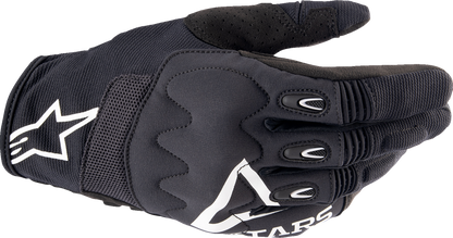 Alpinestars Techdura gloves in black, size 2XL, featuring durable protective materials and a secure fit for motorcycle riding.