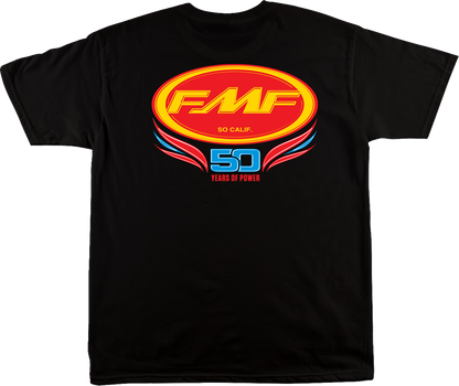 FMF Since '73 black graphic T-shirt, small size, featuring bold printed design, casual men's apparel.