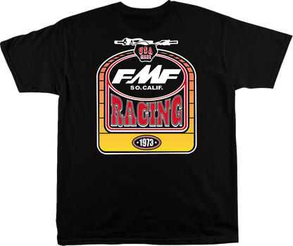 Black FMF Speedway T-Shirt in Medium featuring FMF logo and racing-inspired design on front.