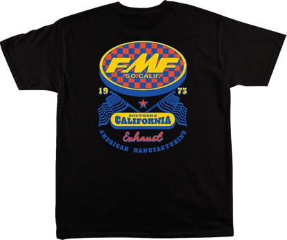 Black FMF Boardwalk T-Shirt in Large size, featuring a casual fit with the FMF logo on the front.
