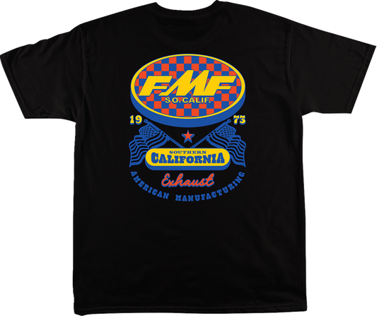 Black FMF Boardwalk T-Shirt in Large size, featuring a casual fit with the FMF logo on the front.