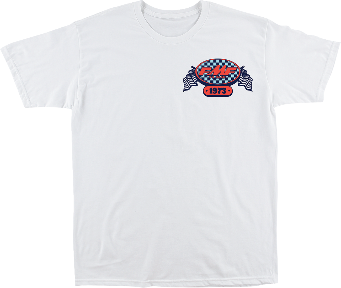 FMF Boardwalk T-Shirt in white, medium size, featuring a casual fit with a graphic design on the front.