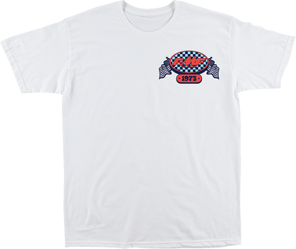 FMF Boardwalk T-Shirt in white, medium size, featuring a casual fit with a graphic design on the front.