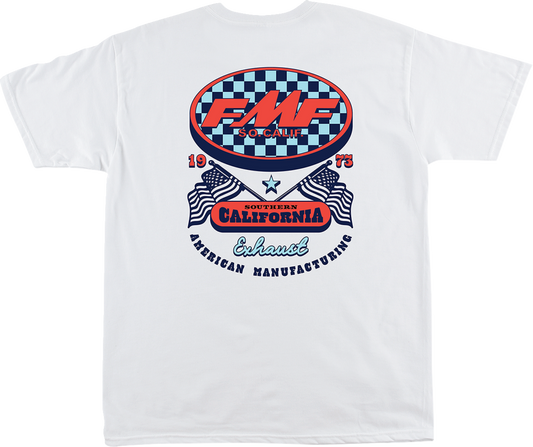 White FMF Boardwalk T-Shirt in large size, featuring a comfortable fit and casual style, shown in the product image.