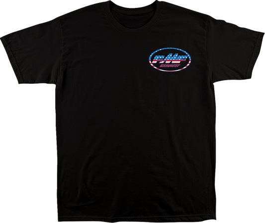FMF Rally T-Shirt in black, medium size, made of soft spun cotton with a bold graphic print on the front.