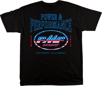 FMF Rally T-Shirt in black, size medium, featuring soft spun cotton fabric and a graphic print on the front.