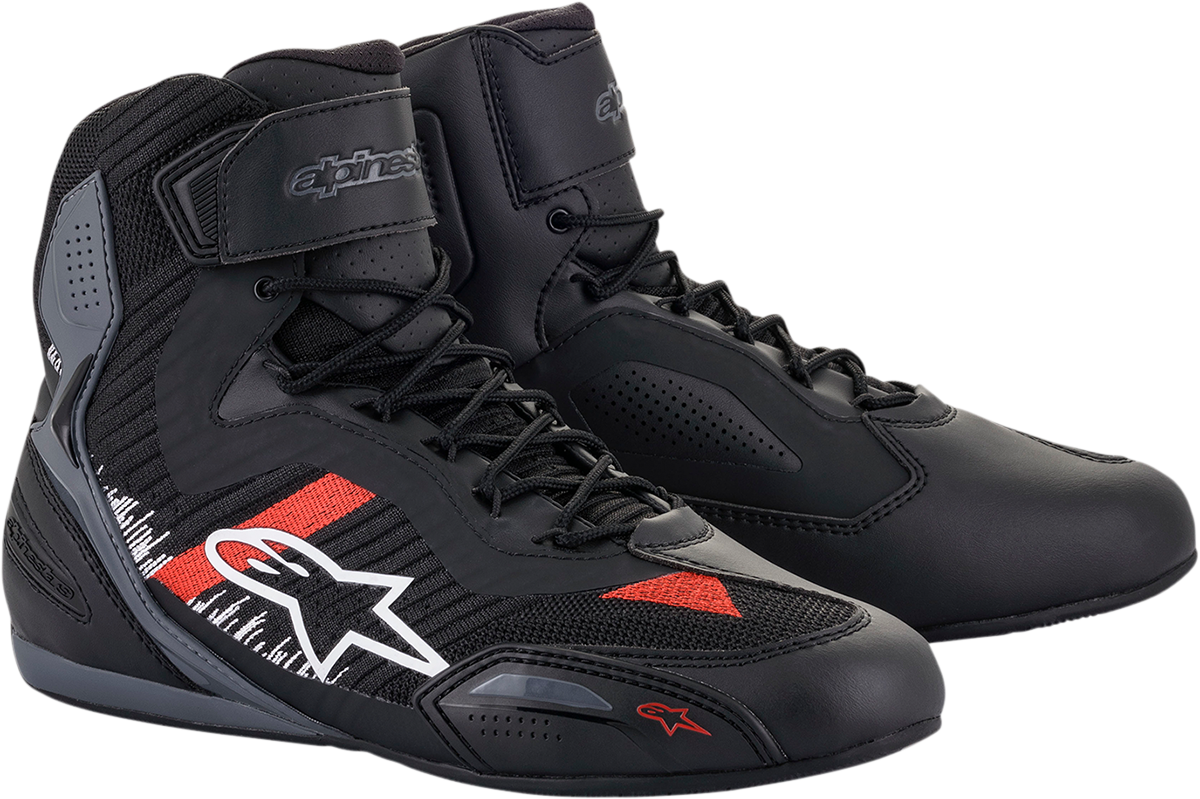 ALPINESTARS Faster-3 Rideknit® Shoes - Black/Gray/Red - US 12 2510319116512 - Howling Moto