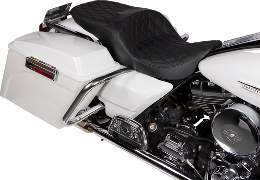 DRAG SPECIALTIES Seats Freedom Seat with vinyl cover for Harley FLH 1997-2007 motorcycle, part #08011504-4676B.