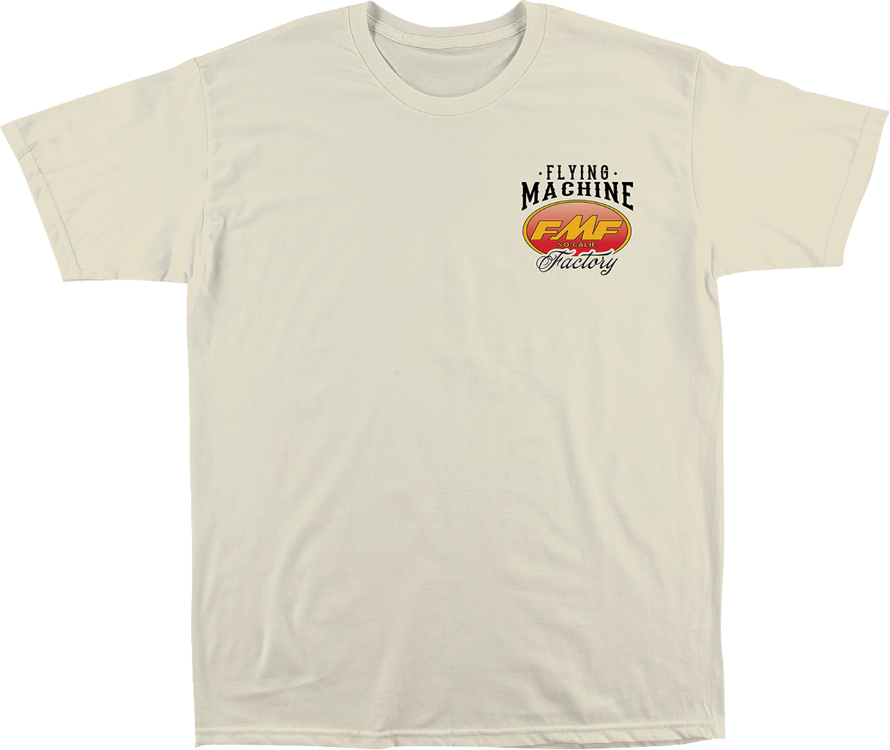 FMF Flight Ready T-Shirt in natural color, size XL, featuring soft spun cotton fabric with front and back graphic design.