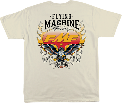 FMF Flight Ready T-Shirt in natural color, small size, featuring the FMF logo and design on the front.