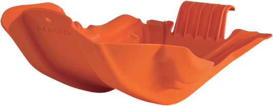 Orange Acerbis skid plate for Husqvarna and KTM motorcycles, designed to protect the body and engine area.