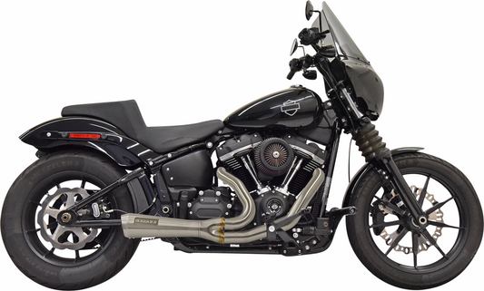 BASSANI XHAUST 2-into-1 Ripper short exhaust system with stainless steel for 49-state compliance, shown in the image.