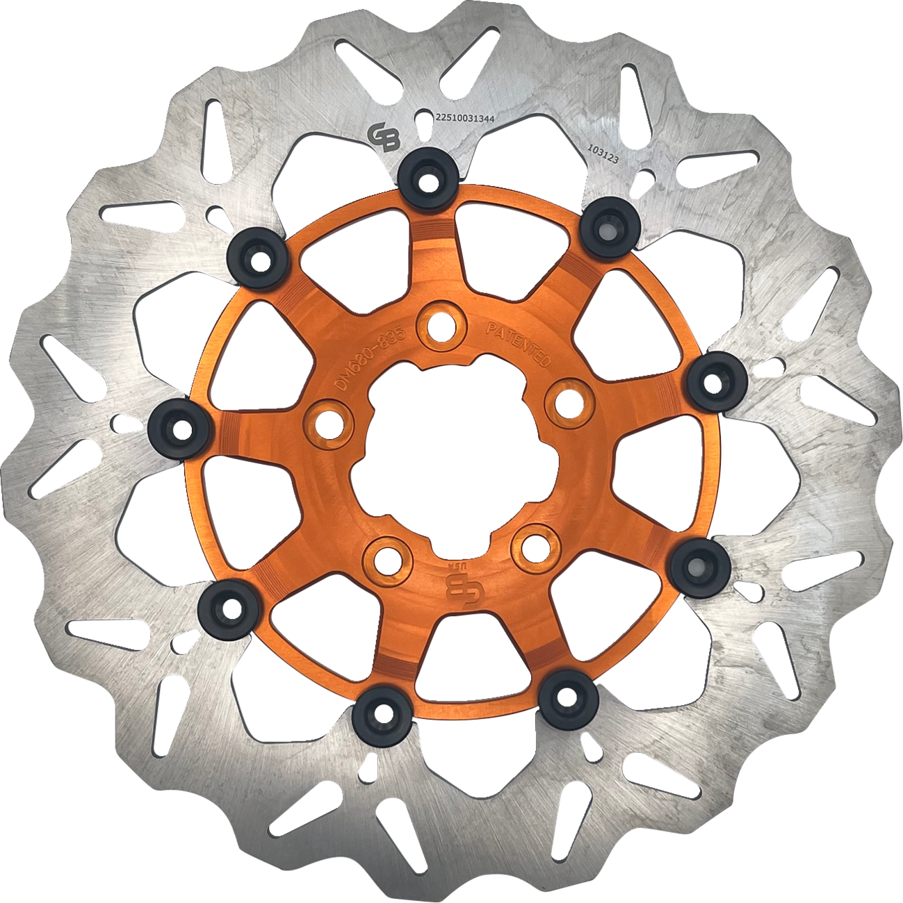 GBRAKES Front Brake Rotor - Orange DF680CW-O with High-Carbon Steel Construction