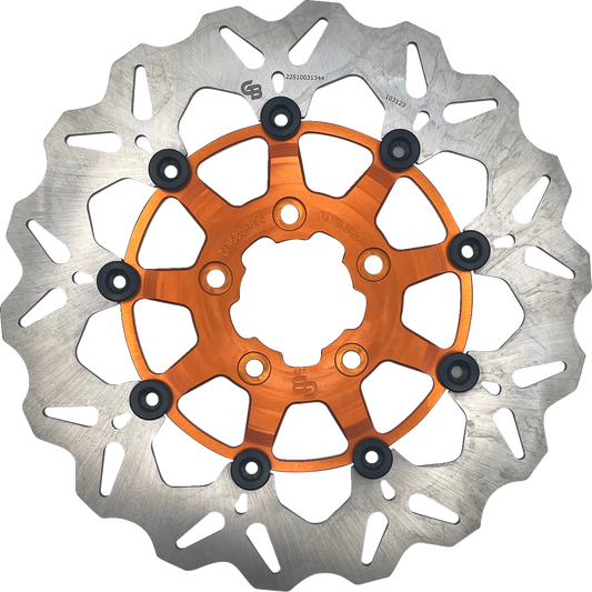 GBRAKES Front Brake Rotor - Orange DF680CW-O with High-Carbon Steel Construction