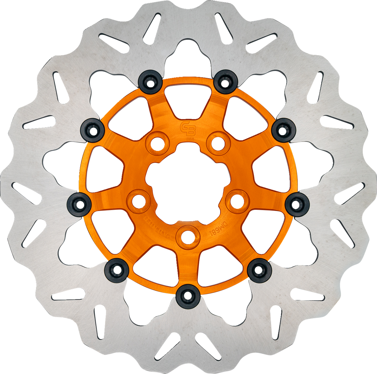 GBRAKES Rear Brake Rotor - Orange DF681CWS-O