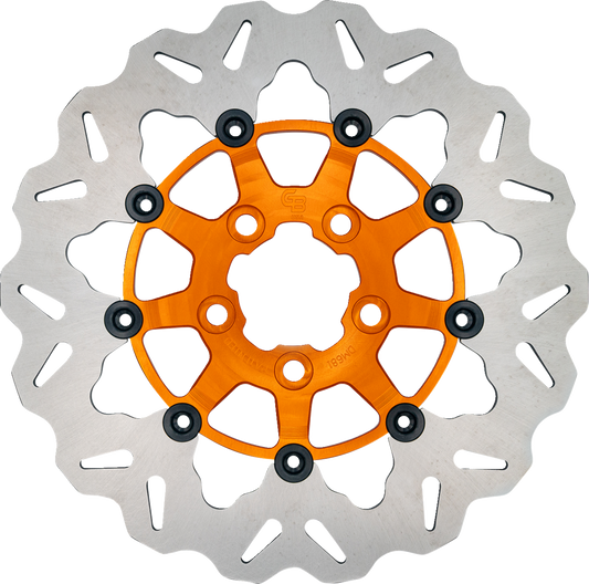 GBRAKES Rear Brake Rotor - Orange DF681CWS-O