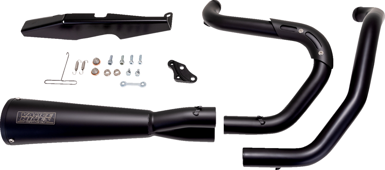 VANCE & HINES 47328 2-into-1 Upsweep PCX™ exhaust system in stainless steel and black finish for motorcycles