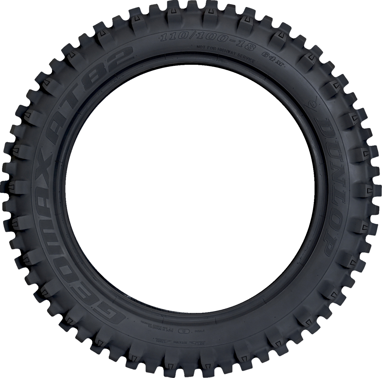DUNLOP, Dunlop Geomax AT82 Rear Motorcycle Tire - 120/90-19 - 66M, Part No. 45261503